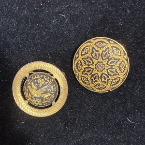 Vintage damascene brooch bundle